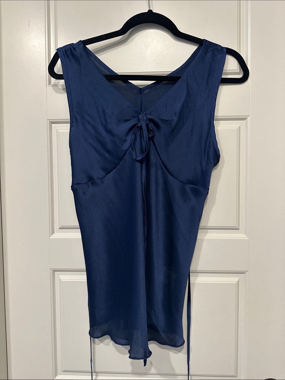 SHEIN Navy Blue Sleeveless Tie-Back Top